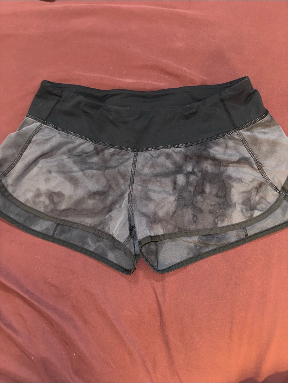 lululemon athletica speed up Black Tie-Dye Running Shorts size 8